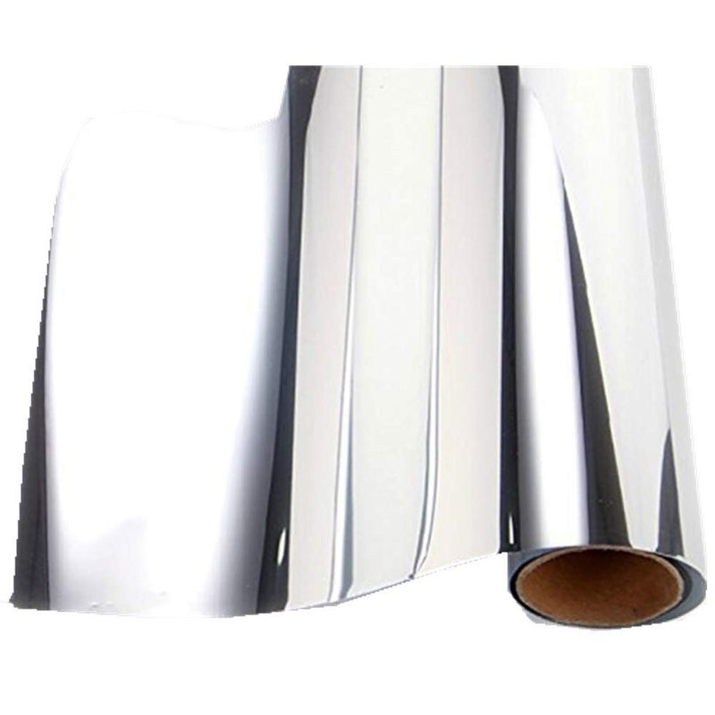 Redodeco Self-Adhesive Reflective Chrome Silver Vinyl Wrap Sticker Decal Film Sheet 12inch by 60inch - Image 1